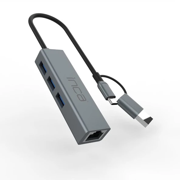 INCA IUTP-03T Gigabit TYPEC-USB 3.0 Ethernet 3x USB Çoklayıcı ürün görseli 1
