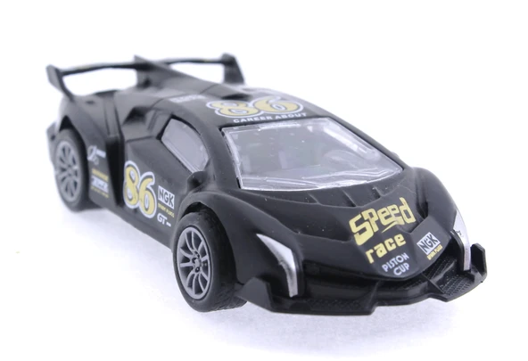 Die Cast Çek Bırak Metal Siyah Yarış Arabası 86 ürün görseli 1