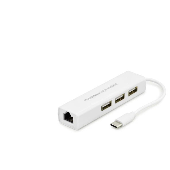Type-C Hub Combo 3*Usb + Lan Beyaz (Macbook) HDX7007 ürün görseli 1