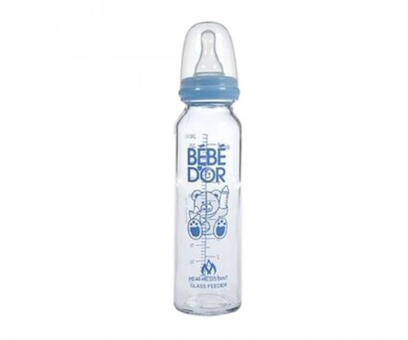 Bebedor Orta Akış Isıcam Biberon (250 ml) / Mavi ürün görseli 1