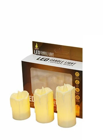 Alevli Led Mum Hareketli Alev Görünümlü Dekoratif Mum - 3lü Set (Orta Boy) ürün görseli 1