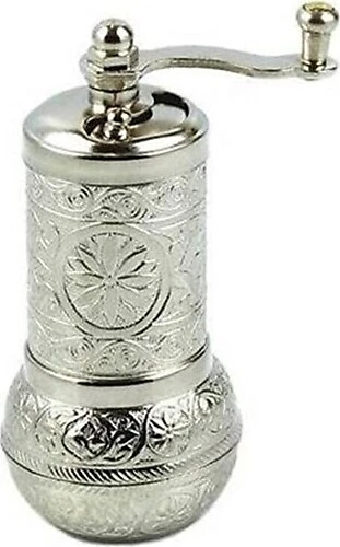 Osmanlı Motifli Kahve ve Baharat Değirmeni Gümüş ürün görseli 1