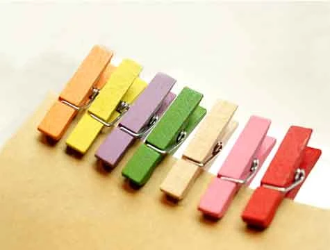 Renkli Mini Ahşap Mandal (100 Adet) - Resim 2