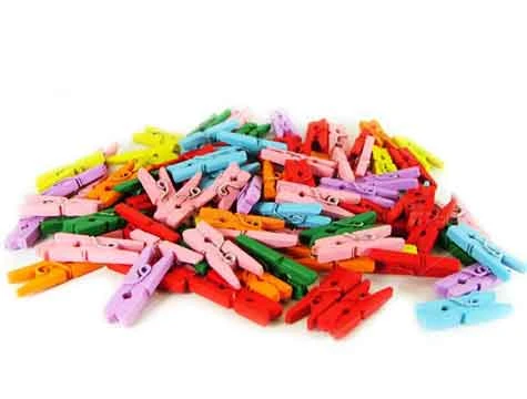 Renkli Mini Ahşap Mandal ürün görseli 1