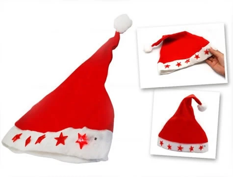 Yılbaşı Özel Işıklı Noel Baba Şapkası - Resim 4