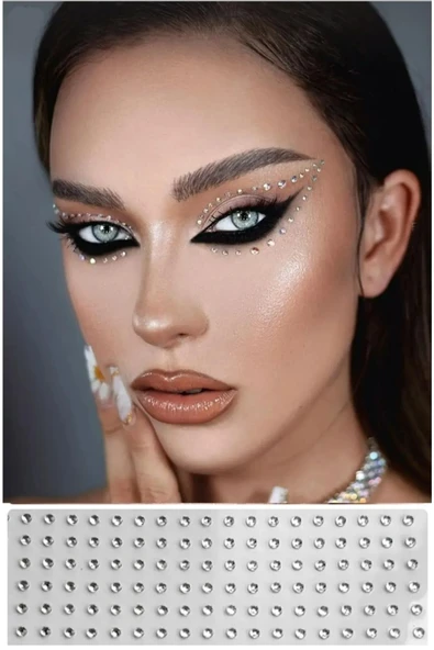 Yüz Taşı Kristal - Burun, Vücut Taşı, Tattoo Makyaj Taşı, Yapışkanlı, 24 Adet ürün görseli 1