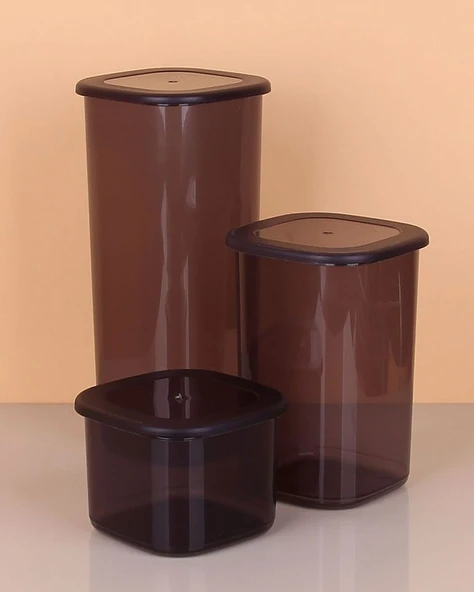 3lü Saklama Kabı - 1750-1200-550ML Koyu Şeffaf ürün görseli 1