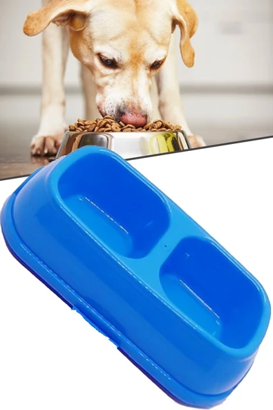 Kedi - Köpek Mama Ve Su Kabı 2 Bölmeli  Büyük Boy ürün görseli 1