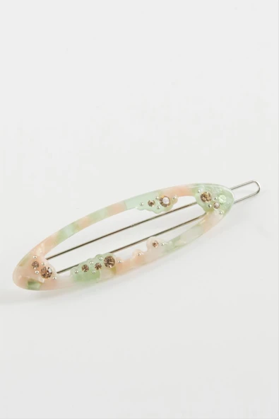 Oval Taşlı Klipsli Toka - Resim 4