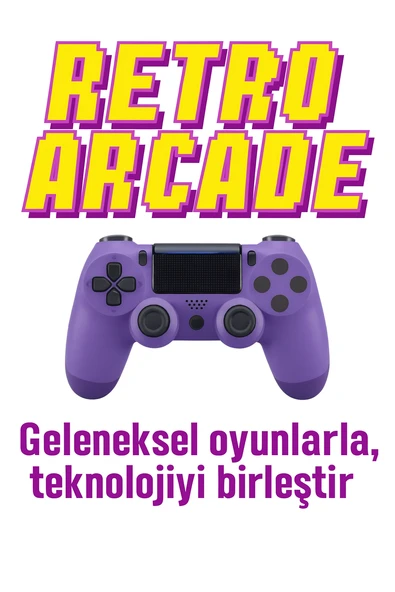 Yeni Nesil PS4 Kolu  Kablosuz, Şarj Edilebilir, Ergonomik + Titremeli + Dayanıklı Oyun Dostu MOR ürün görseli 1