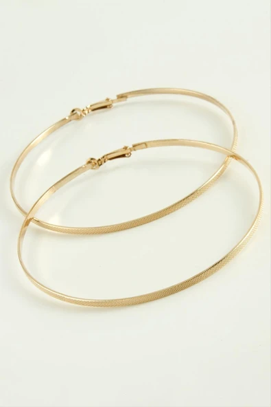 Noktalı Metal Halka Küpe 9-10 cm ürün görseli 1