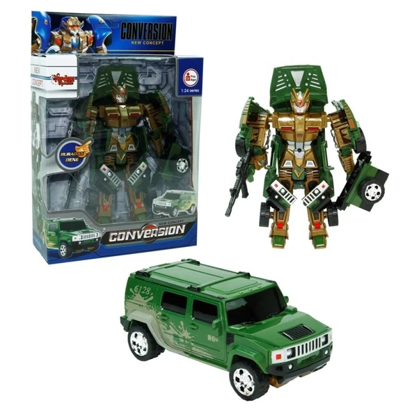 HW-899-1-2-5 KUT. DÖNÜŞEBİLEN ROBOT JEEP 1:24 -VRD ürün görseli 1