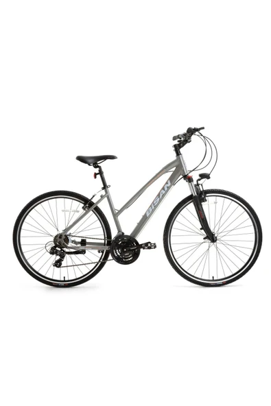 Bisan 8200 TREKKİNG BİSİKLETİ 45 CM V 700C 21 VİTES AÇIK METALİK GRİ BEYAZ PEMBE ürün görseli 1