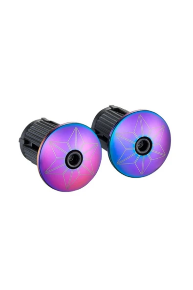 Supacaz BP-25 Star Plugz - Oil Slick GİDON SARGI ELCİK TAPASI ürün görseli 1