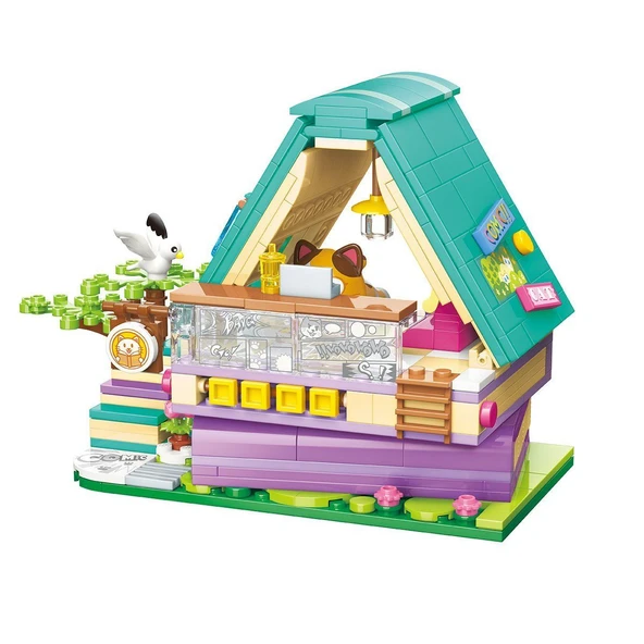 KP28018 Keeppley Lovely Street Calico Cat Comic House Blok Seti -Vagonlife ürün görseli 1