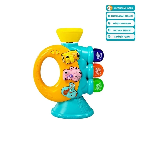 JLG-855-38A IŞIKLI VE MÜZİKLİ TROMPET BEBEK - 1 Adet Stokta Olan Gönderilir ürün görseli 1