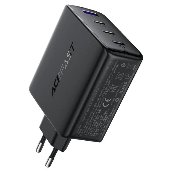 Acefast 100W PD 3X USB-C + USB-A 4 Port Hızlı Şarj Aleti Isı Düşüren GaN Destekli Akım Korumalı Güç Adaptörü iPhone & Android & iPad & MacBook Type-C - A94 ürün görseli 1