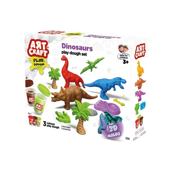03996 Art Craft Dinozorlar Hamur Set 168 Gr -Fentoys ürün görseli 1