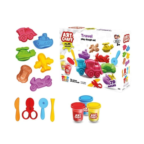 03998 Art Craft Seyahat Araçları Hamur Set 168 Gr -Fentoys ürün görseli 1