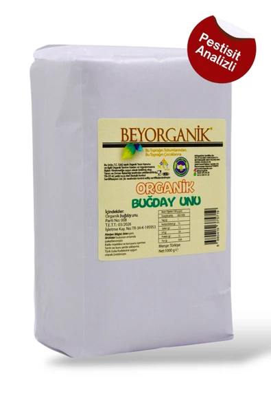 Organik Buğday Unu 1kg (PESTİSİT VE AFLATOKSİN ANALİZLİ) ürün görseli 1
