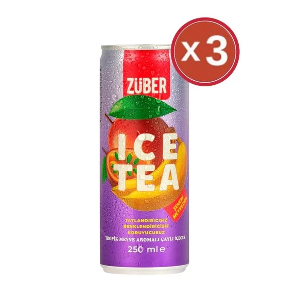 Zuber Ice Tea Tropik Meyve 250 ml x 3 Adet ürün görseli 1