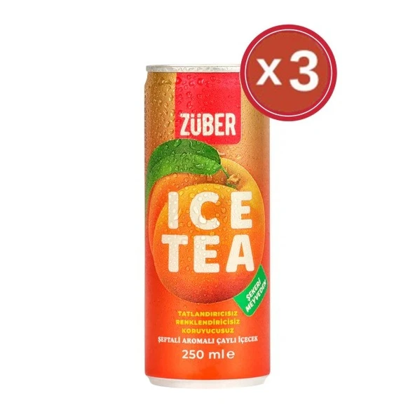 Zuber Ice Tea Şeftali 250 ml x 3 Adet ürün görseli 1