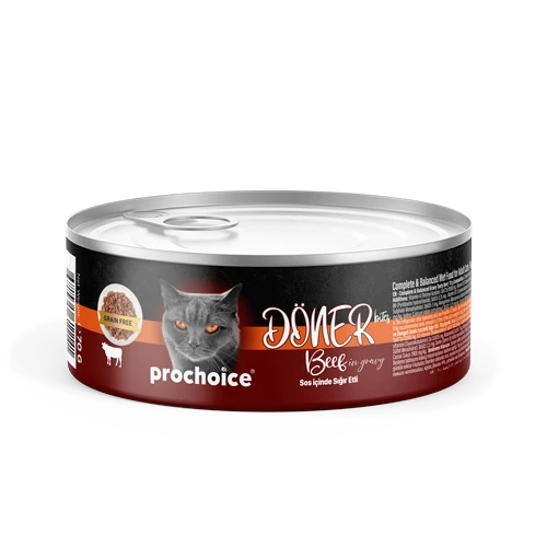 Prochoice Döner Beef, Sos İçinde Sığır Etli Tam & Dengeli Yetişkin Kedi Konservesi 12x70 gr ürün görseli 1