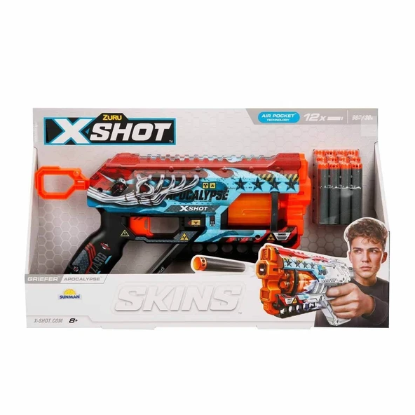 36561 X-Shot Skins Griefer 12 Mermili Sünger Dart Atan Silah 32 cm ürün görseli 1