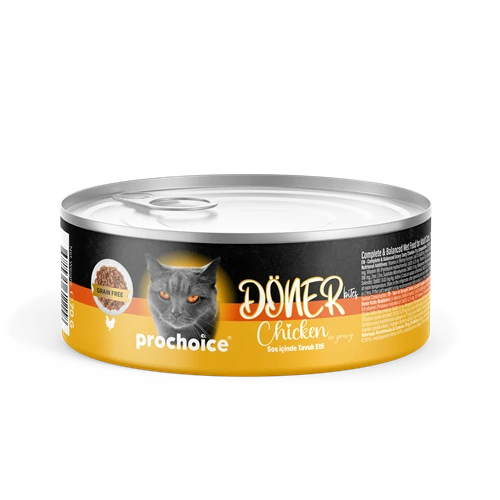Prochoice Döner Chicken, Sos İçinde Tavuk Etli Tam & Dengeli Yetişkin Kedi Konservesi 12x70 gr ürün görseli 1