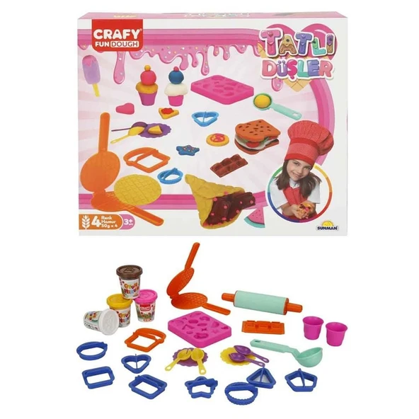Crafy Tatlı Düşler Oyun Hamuru Seti 200 g 22 Parça - Resim 2
