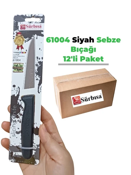 Sürbisa 61004 Sebze Bıçağı Siyah 1 Koli (12 adet) ürün görseli 1