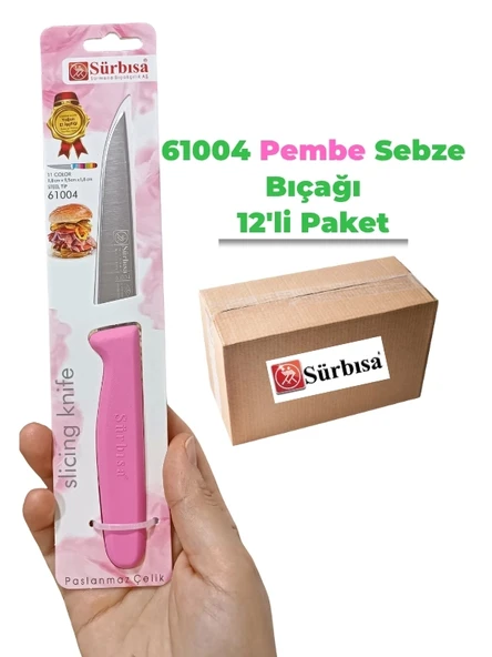 Sürbisa 61004 Sebze Bıçağı Pembe 1 Koli (12 adet) ürün görseli 1