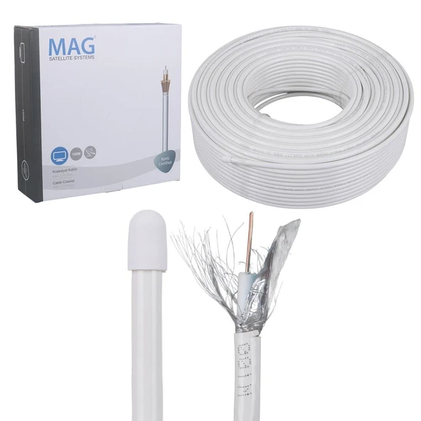 Mag RG6-U4 Bakır SAT1 100 Metre Anten Kablosu ürün görseli 1