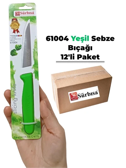 Sürbisa 61004 Sebze Bıçağı Yeşil 1 Koli (12 adet) ürün görseli 1
