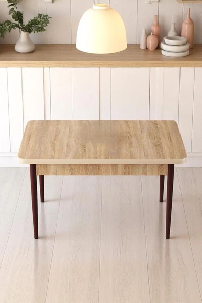 Kaktüs Avm Elena Serisi Beyaz 70 x 110 Mdf Ahşap Ayaklı Kaliteli Sabit Yemek Masası ürün görseli 1
