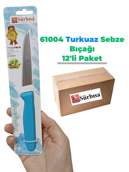 Sürbisa 61004 Sebze Bıçağı Turkuaz 1 Koli (12 adet) ürün görseli 1
