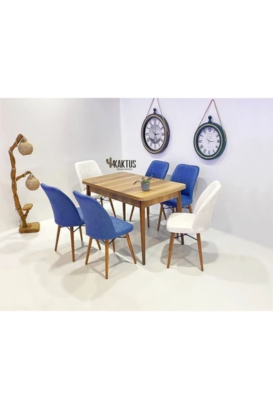Kaktüs Avm 6 Kişilik Açılır Masa Sandalye Takımı Mutfak Masası Takımı Salon Masası Yemek Masası Masa Takımı ürün görseli 1
