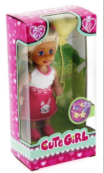 Cute Girl Sarı Balonlu Sarışın Mini Bebek ürün görseli 1