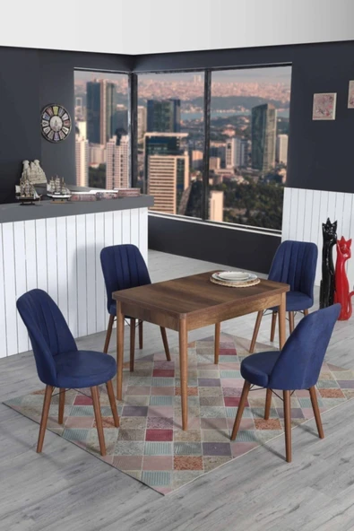 Kaktüs Avm 4 Kişilik Sabit Masa Sandalye Takımı Mutfak Masası 70x110 Masa Takımı ürün görseli 1