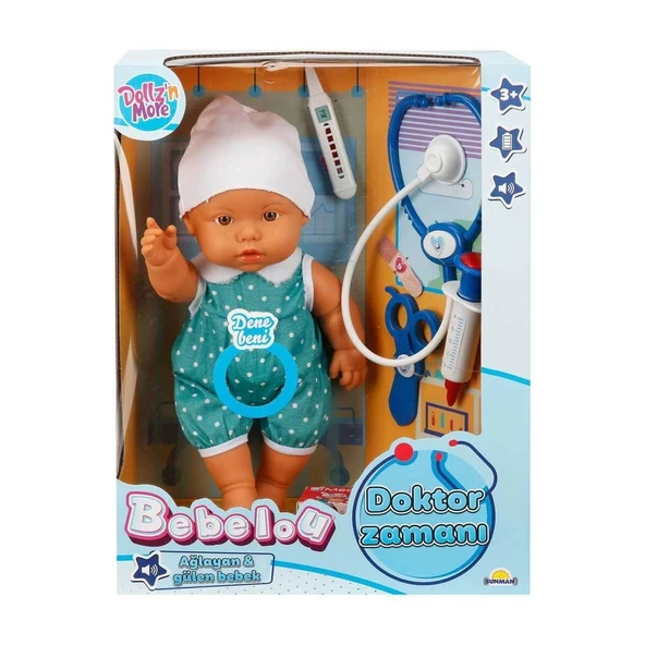 30111 Bebelou Doktor Zamanı Sesli Bebek Seti 35 cm -Sunman ürün görseli 1