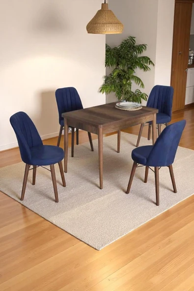 Kaktüs Avm 4 Kişilik Sabit Masa Sandalye Takımı 70x110 Cm Mutfak Masası Takımı Yemek Masası Masa Takımı ürün görseli 1