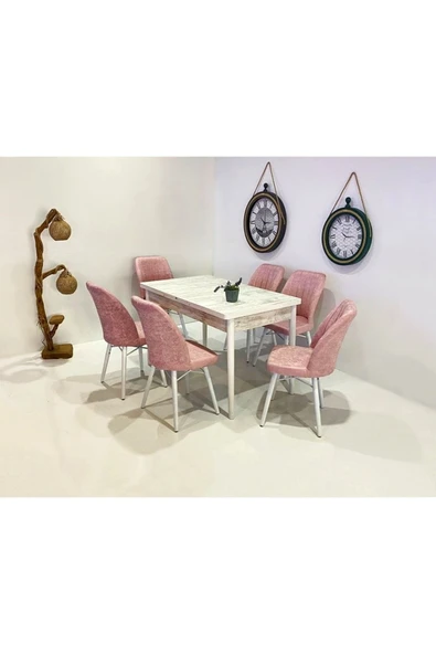 Kaktüs Avm 6 Kişilik Açılır Masa Sandalye Takımı Mutfak Masası Takımı Salon Masası Yemek Masası Masa Takımı ürün görseli 1
