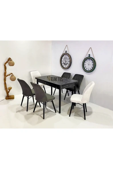 Kaktüs Avm 6 Kişilik Açılır Masa Sandalye Takımı Mutfak Masası Takımı Salon Masası Yemek Masası Masa Takımı ürün görseli 1