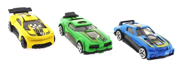 Die Cast Metal 3'lü Yarış Arabaları Yeşil Araçlı ürün görseli 1