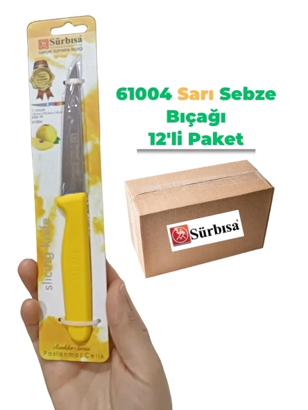 Sürbisa 61004 Sebze Bıçağı Sarı 1 Koli (12 adet) ürün görseli 1