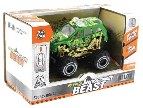 Çek Bırak Mini Off Road Yeşil Polis Aracı ürün görseli 1