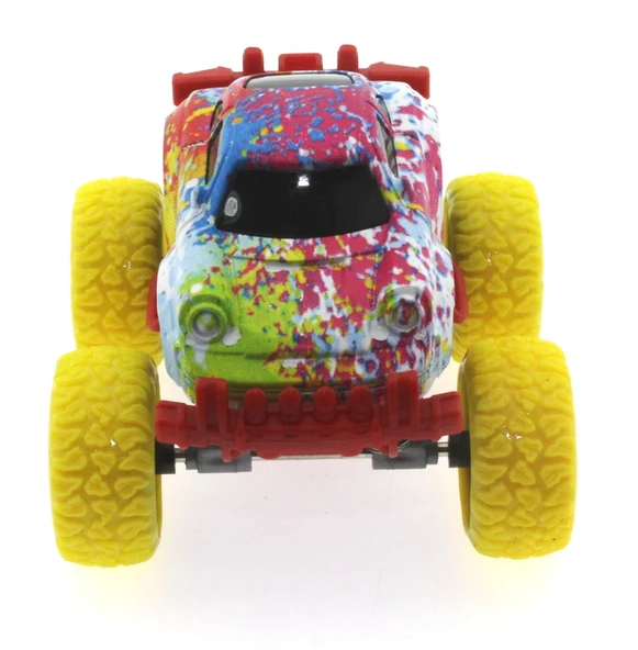 Die Cast Batik Desenli Sarı Teker Araba - Resim 3