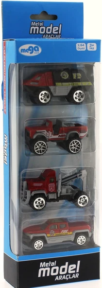 4'Lü Die Cast İtfaiye Seti - Resim 4