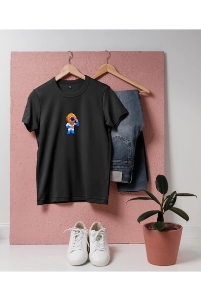 Oversize Kuş Besleyen Mini Dalgıç tasarım unisex T-shirt ürün görseli 1