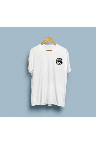 Oversize Route 66 cep tasarımlı unisex T-shirt ürün görseli 1